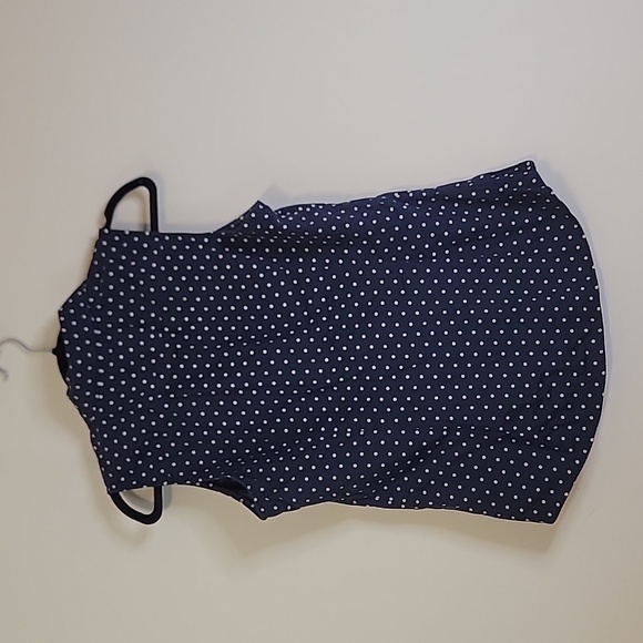 Banana Republic Navy Button Down Polka Dot Shirt - Picture 3 of 6